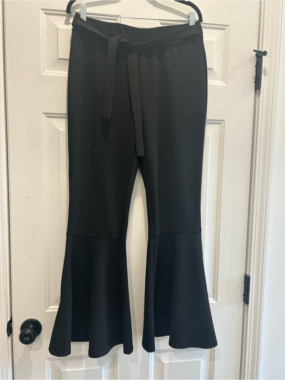 Cato Black Pull-On Flare Pants with Tie Waist Women’s Medium